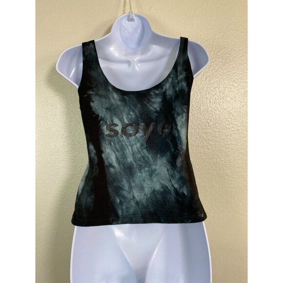 Soye Tie Dye Tank Top Size Medium Red Plaid Chain Accents Grunge Goth Punk Emo - Picture 2 of 16